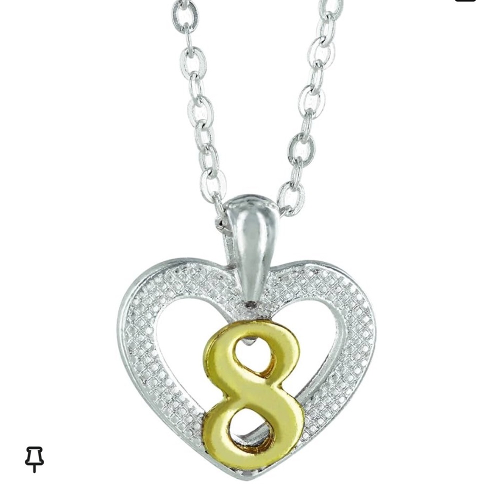 8th birthday milestone necklace with a keepsake box